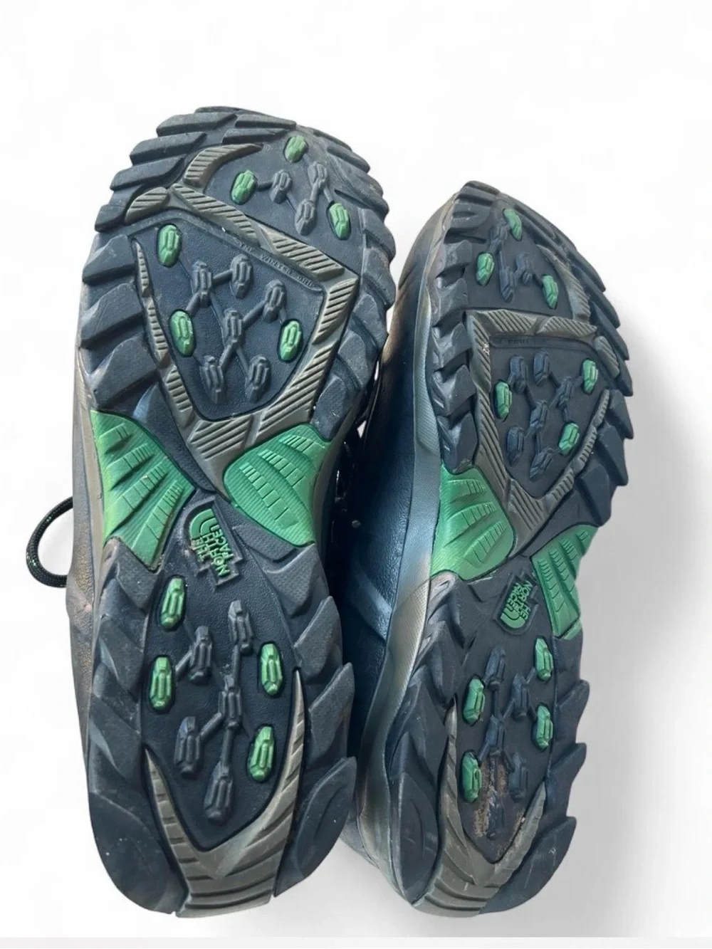 The North Face Kids Black Boots with Green Accents